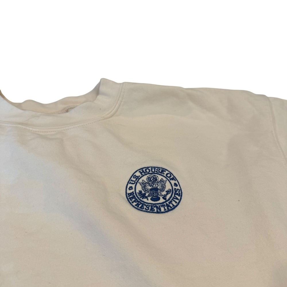 Bayside US House of Representatives Sweatshirt Mens 2XL Ivory USA Embroidered - Picture 2 of 6